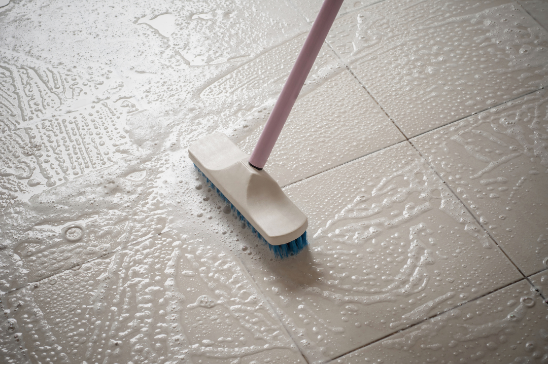 Freshly cleaned floors after construction